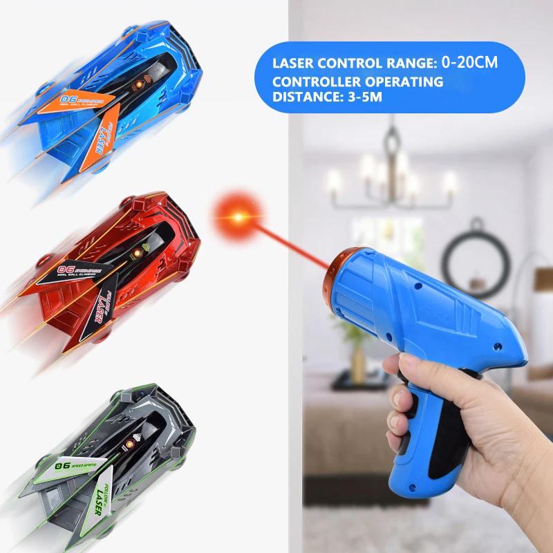 RC Car Stunt Infrared Laser Tracking Wall Ceiling Climbing Follow Light Remote Control Drift Car Electric Anti Gravity Car Toys