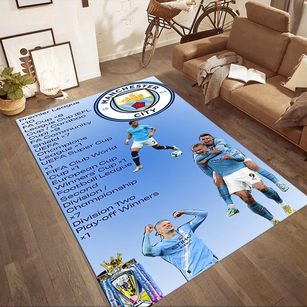 Manchester City Floor Rug Office Rug Suitable For Decorate Room Entryway Bedrooms Dining Room Antislip Carpet Decorate Offices Birthdaychristmas Gift