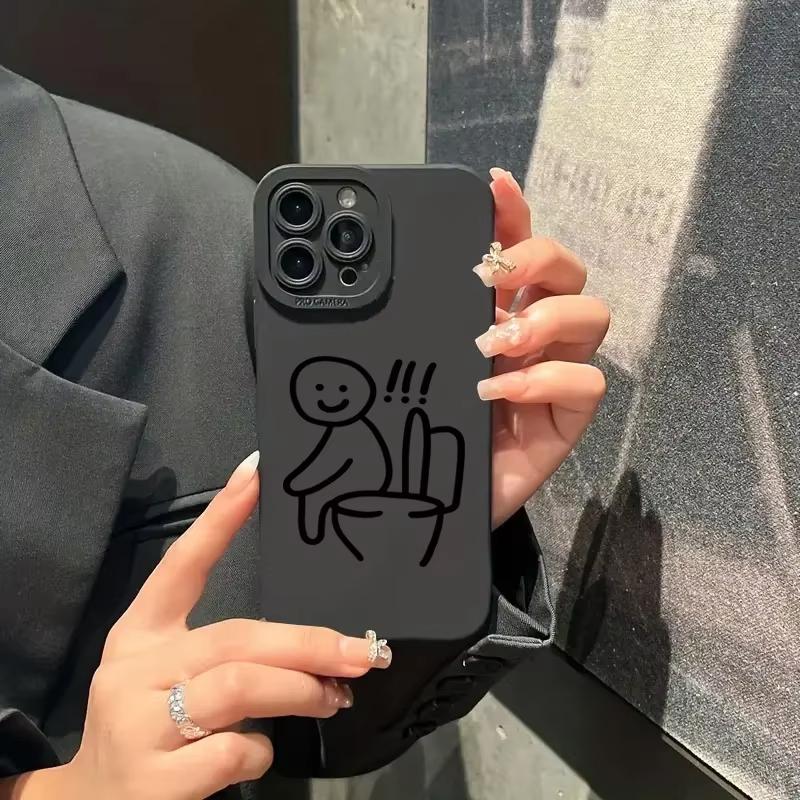 Funny Cartoon Matchman Matte Silicone Phone Case For iPhone 16 15 14 13 12 11 Pro Max XS X XR 7 8 SE Shockproof Cover
