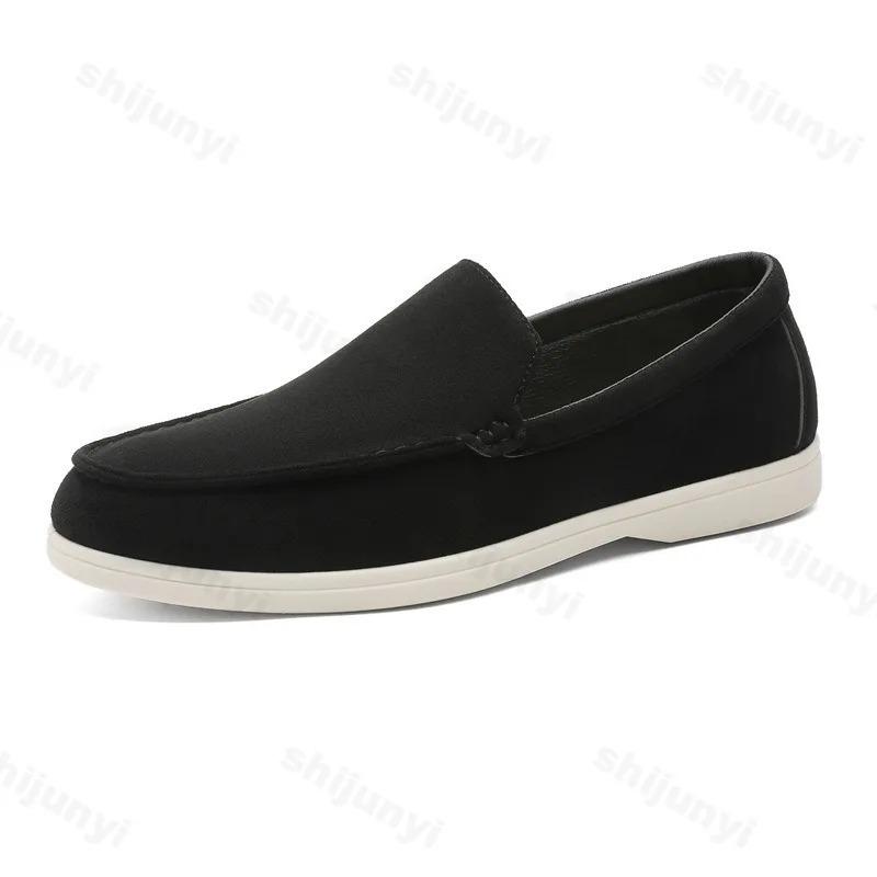 Zapatos para Hombre Mocasines Planos Gamuza Esmerilada Cómodos Antideslizantes Mocasines de Moda Ligeros Modernos Zapatos Casuales para Exteriores para Hombre