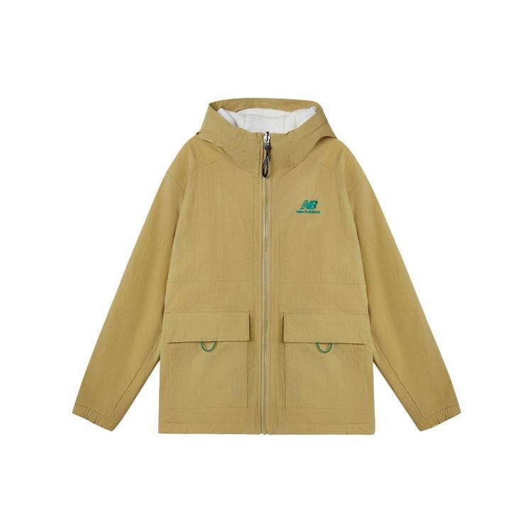 New Balance Men s New Balance Logo Embroidered Reversible Hooded Jacket Brown AMJ11305-BEI XL