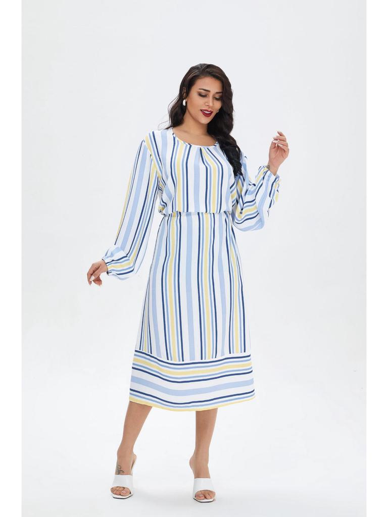 Plus Size Arabic Muslim Casual Robe - Spring/Summer Middle Eastern Dress
