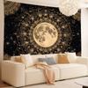 2D Black Gold Celestial Moon Tapestry Astrology Constellation Wall Hanging Backdrop