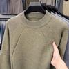 Men's Trendy Loose Fit Round Neck Sweater - Autumn/Winter 2025 Collection, Simple Solid Color Casual Knit Base Layer