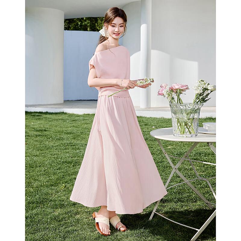 Fleeting Years Elegant Short-Sleeve Top & Midi Skirt Set