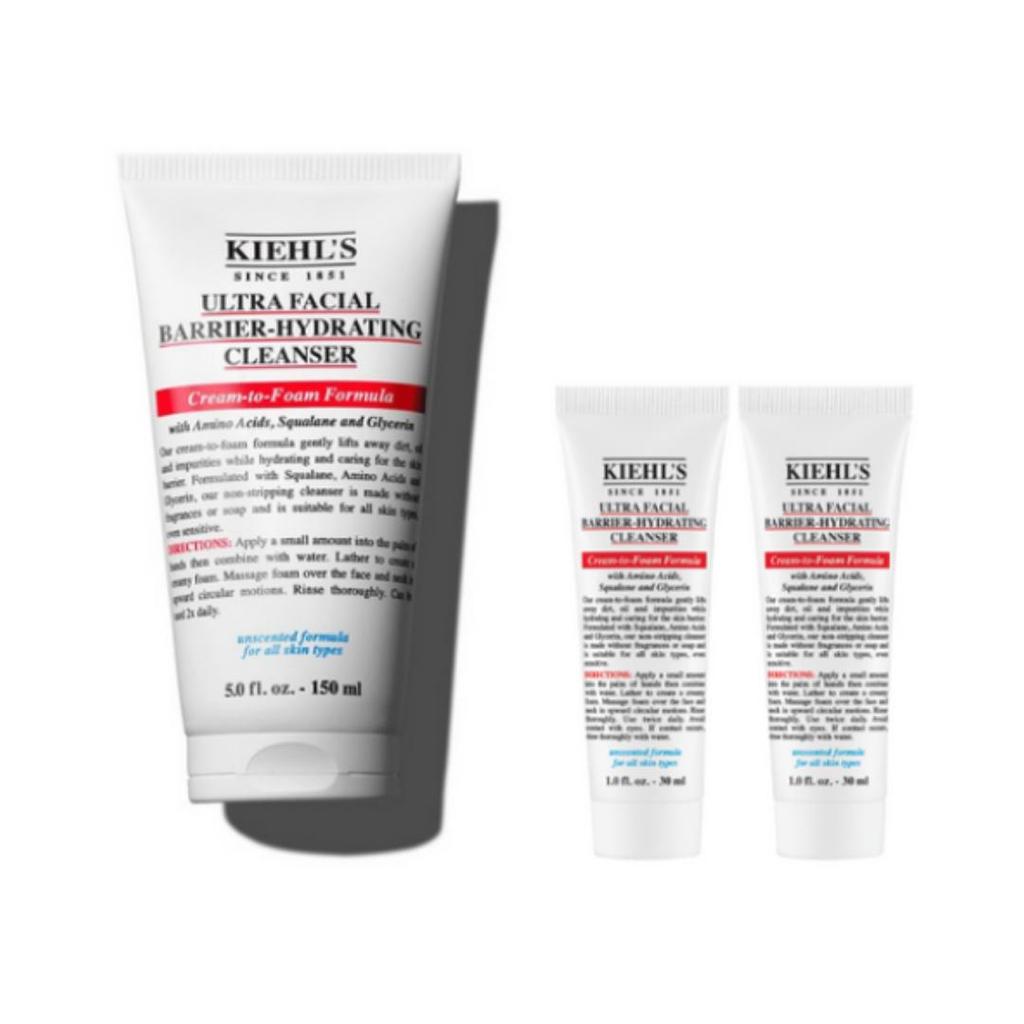 Kiehl’s Ultra Facial Barrier Hydrating Cleanser — 150 ml — 1 unit (With 2 free Kiehl’s promotional gifts included)