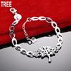 925 Sterling Silver Beautiful Tree Side Chain Exquisite Bracelet Gift Jewelry