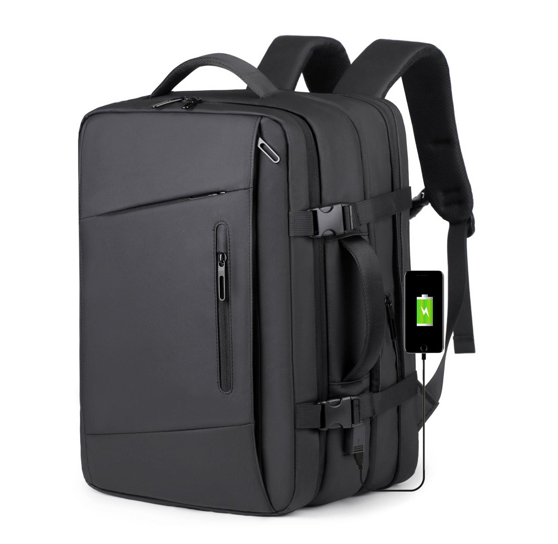 

Мужской рюкзак большой вместимости с расширением для деловых поездок с функцией вакуумной компрессии