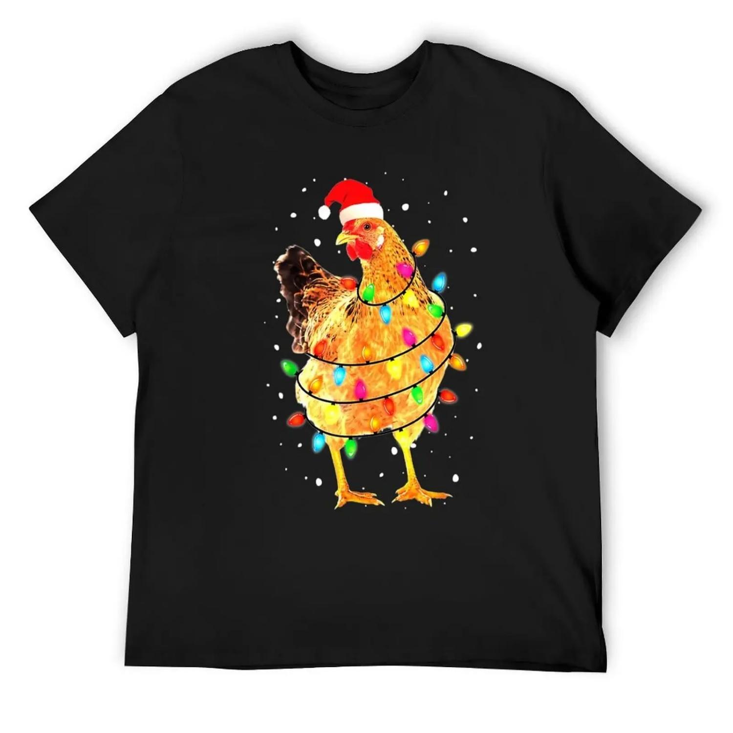 

Santa Funny Xmas Tree Chicken T-Shirt boys whites funny costumes luxury designer new edition men t shirts XXXXXL