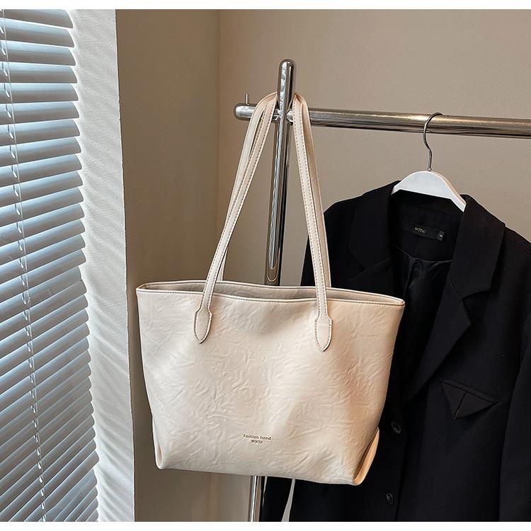 Big bag women's 2025 new retro large-capacity simple tote bag casual commuter shoulder bag underarm bag