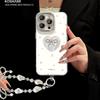 Feather yarn love bow is suitable for Apple 17 mobile phone case iphone15promax new 16 light luxury 14 Huawei