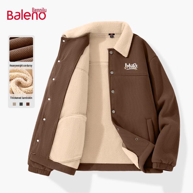 Baleno Men's Fleece-Lined Corduroy Jacket