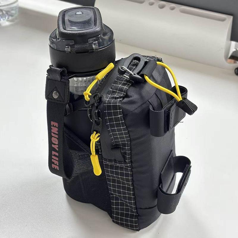 Water Bottle Holder Bag Phone Pocket and Quick-Adjust Strap Waterproof Nylon for Cycling Hiking Camping Essentials