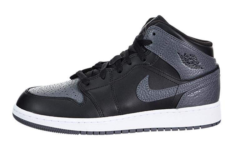 Jordan 1 Retro Mid GS Черный Темно-серый 554725-041 36