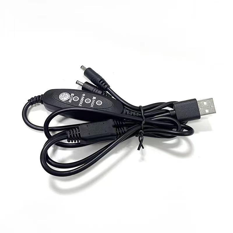 

USB-кабель до DC для 5-вольтного вентилятора Охолоджуючий шнур 3-рівневий регулятор швидкості вентилятора Для робочого одягу Охолоджуючий одяг На відкритому повітрі 1pc