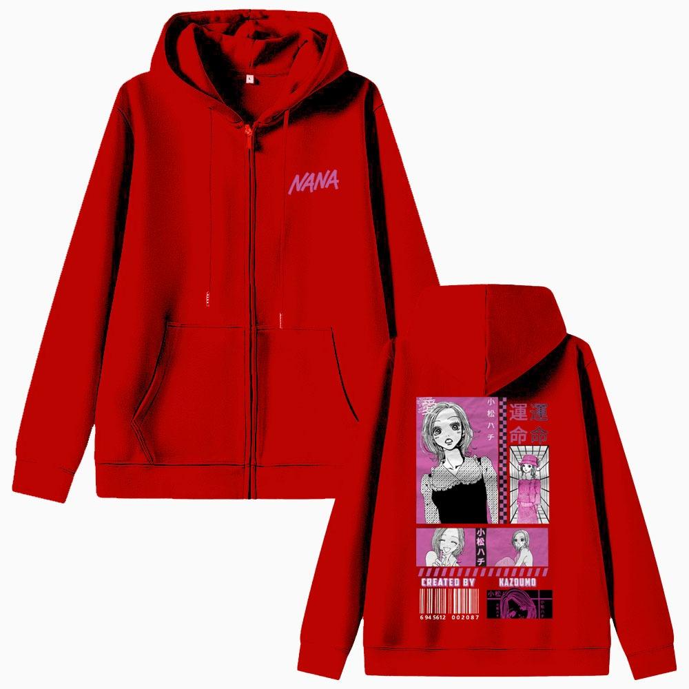 

Толстовка на молнии с принтом Комацу Нана, молния, мужская и женская, эстетика манга-арта, спортивная одежда XXXL