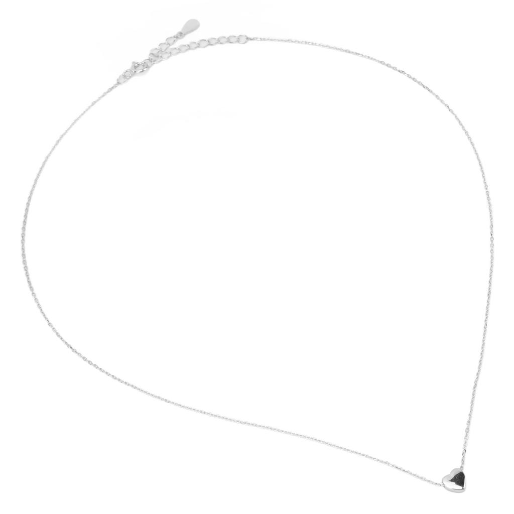 Heart Pendant Necklace 925 Sterling Silver Necklace Stylish Romantic Women Girl Necklace for Daily Party