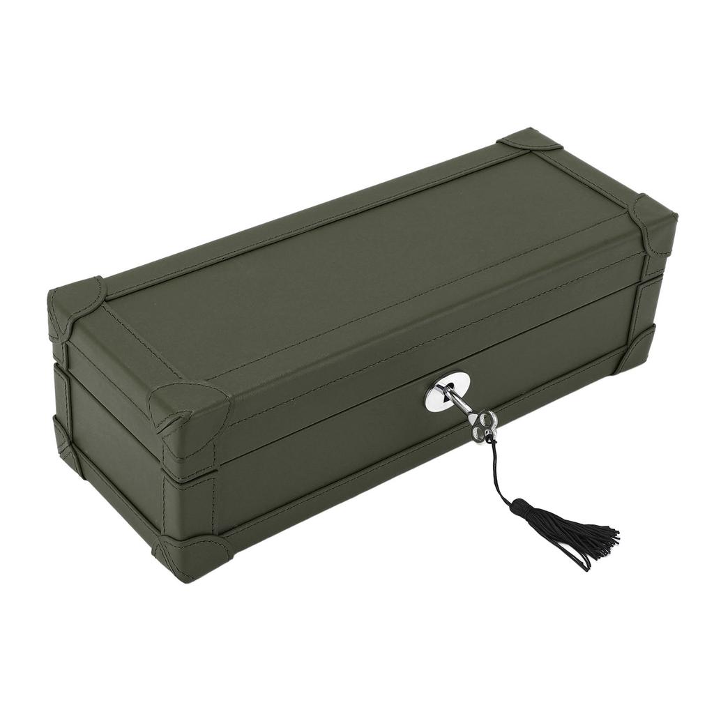 5 Slot Watch Box Watch and Jewelry Case Dust Resistant Watch Storage Organizer for Home Travel Green