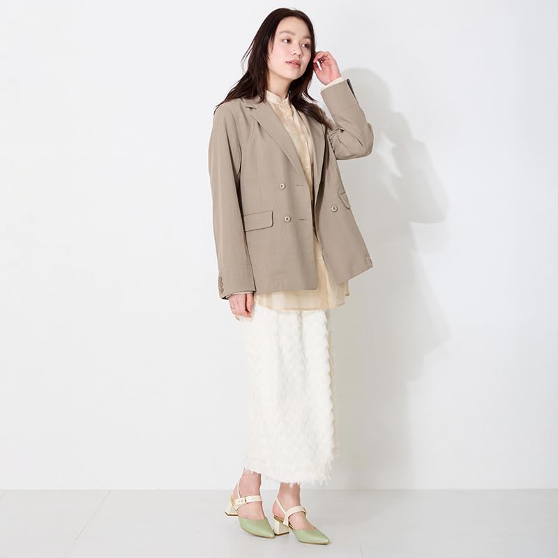 Belt Back Chunky Pointed Large Small 51118 cm E [Oriental Traffic] Pumps, Pumps, Strap, Heel, Toe, Sizes, Sizes, Women's, GREEN, 24.0 - 24.5 cm,