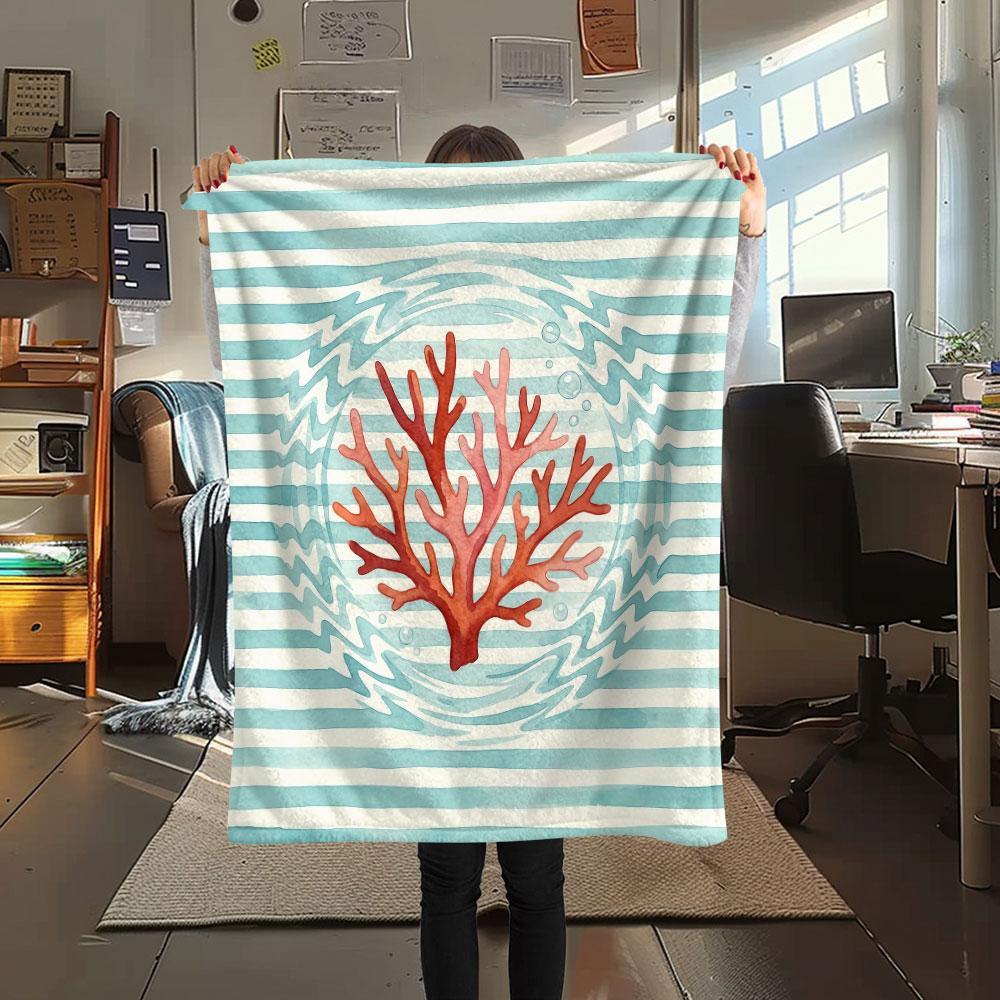 1PC Pineapple Waves Graphic Print Flannel Blanket Lightweight and Portable for Lunch Break Warmth and Comfort Halloween Gifts Holiday Present