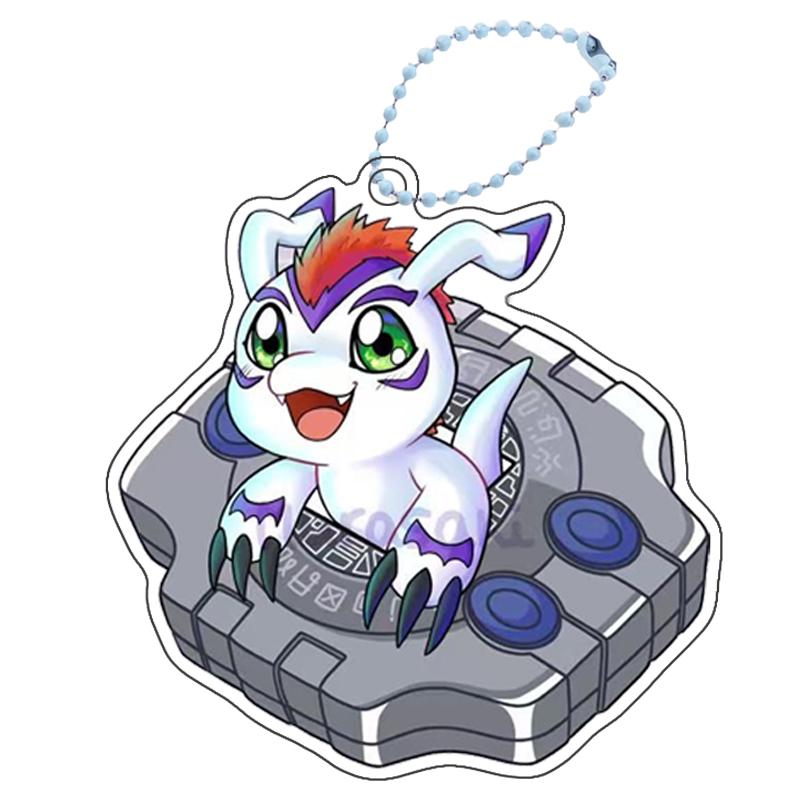 

Anime Digimon Keychains Adventure Agumon Yagami Taichi Ishida Gabumon Diy Acrylic Action Toy Figures Game Collection Pendant 5cm