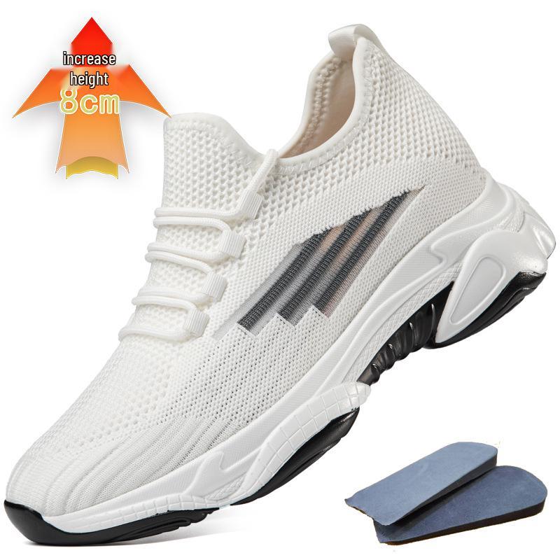 Men s Lace-Up Mesh Casual Loafers with 8CM Hidden Height Increase 41