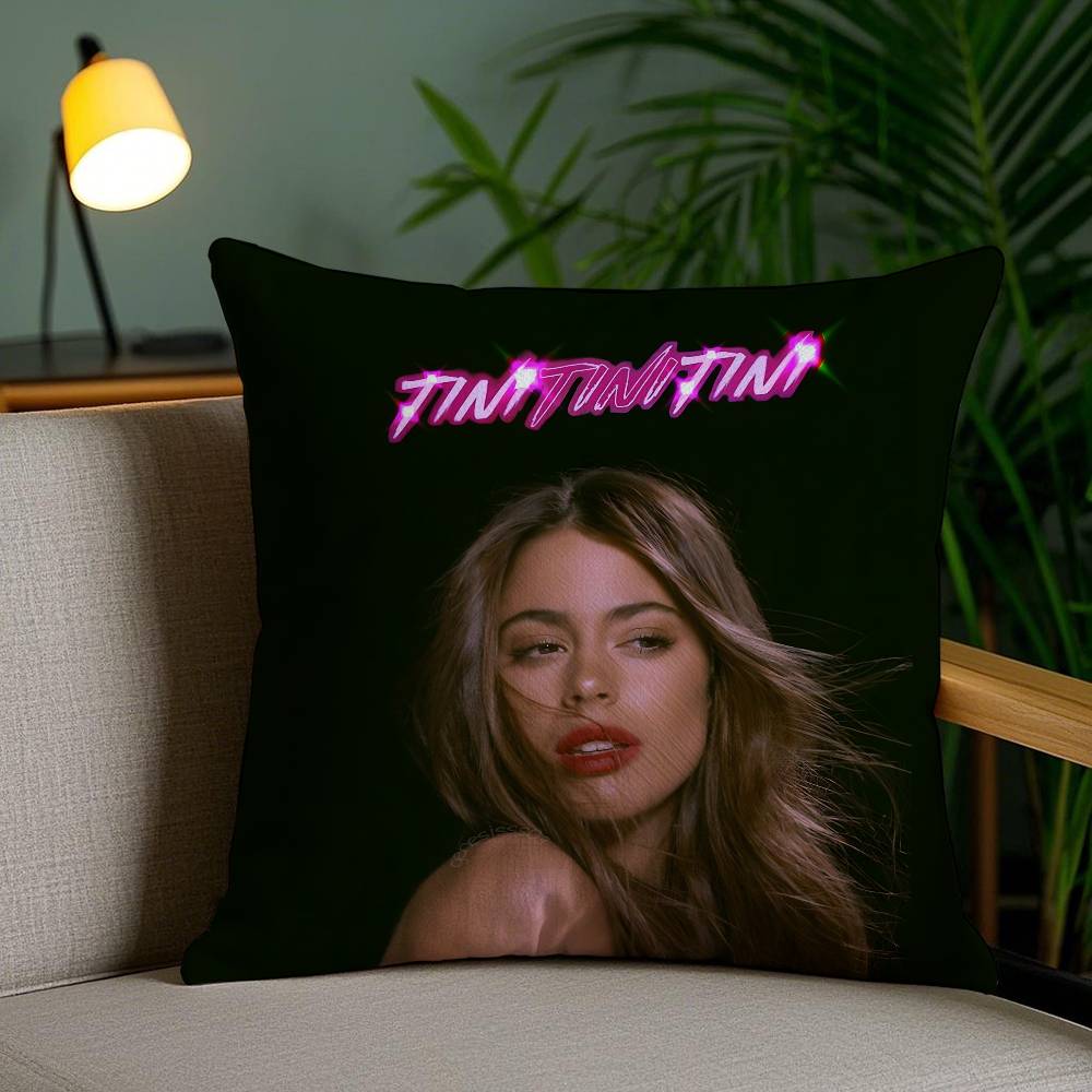 Sängerin M-Martina Stoessel-MT TINI Musikkissenbezug Sofa und Wohnzimmer Dekorative Kissenbezüge Staubdicht und Milbendicht F