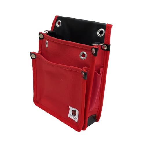 SK11 Canvas Tobi Pouch, 2-Tier, Red, TSH-2D-RD, Slim, Accordion-Resistant, Reinforced Bottom, with Inner Pocket