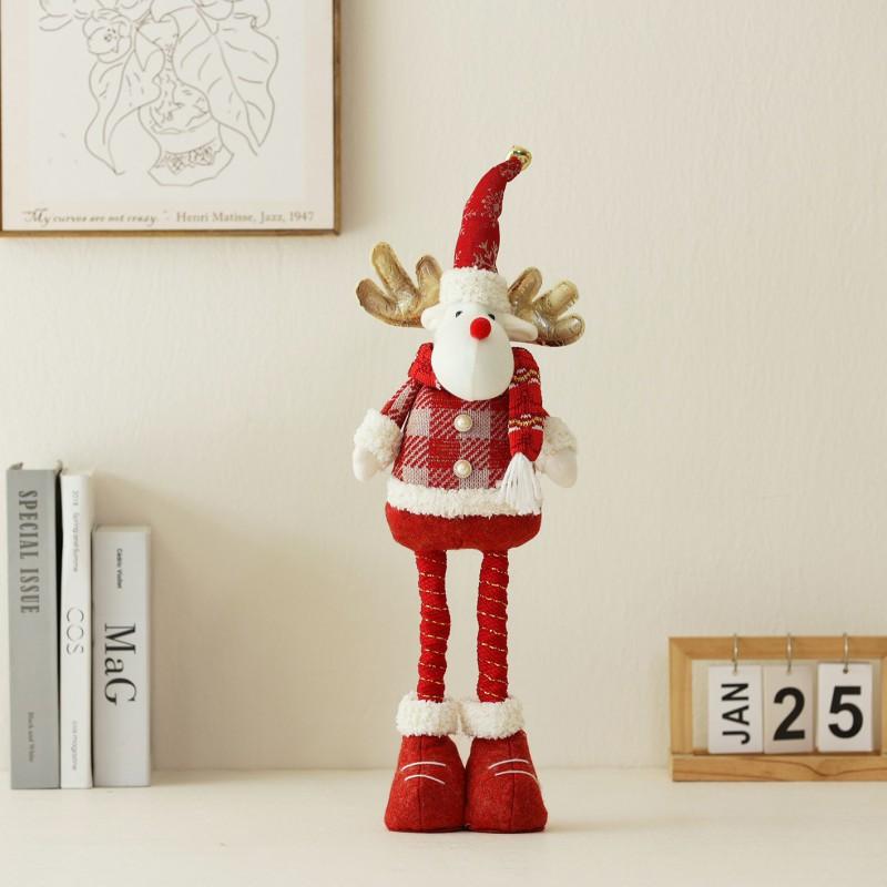 Christmas Retractable Standing Santa Snowman Reindeer Figurines Decorations