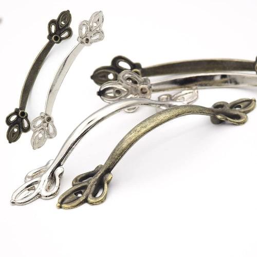 Hymyily 10-Piece Zinc Alloy Arched Antique Handles, Retro Bow-Shaped Pull Handles, Approx. 4.5" Long X 0.8" Wide, Antique-Style Screws for Furniture,