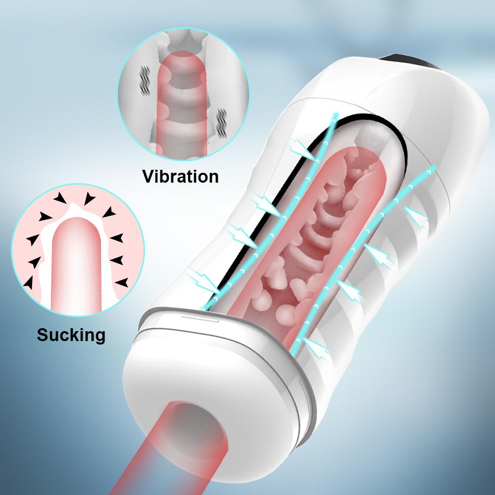 Male Masturbator Penis Cup Blowjob Sucking Simulated Vagina Real Pussy Moaning Vibrator Male Sex Toys Simulated Vagina