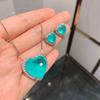 S925 Silver Needle Paraiba Necklace Earrings Jewelry Two Piece Set Wedding Banquet Party Accessories