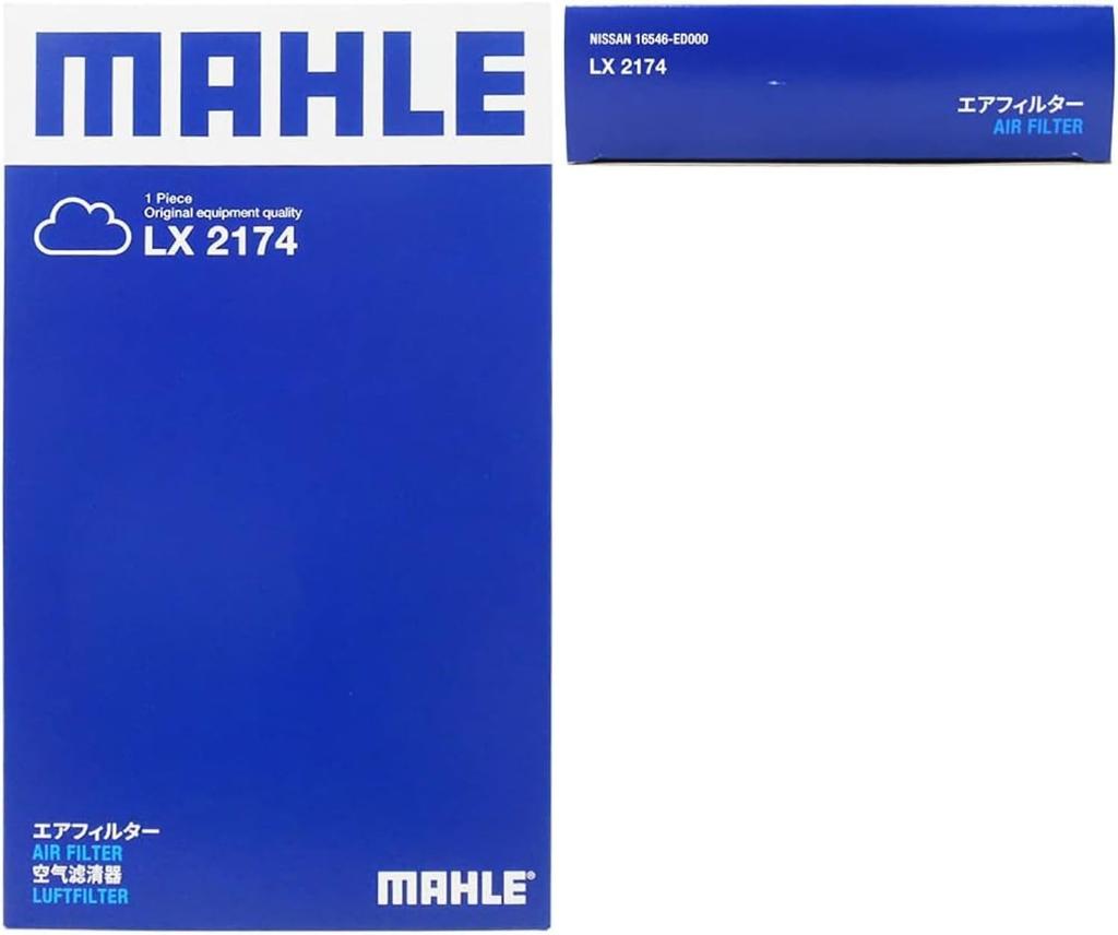 Mahle Air Filter for Nissan Cube, Note, and Other Vehicles, 231mm Long, 135mm Wide, 33.5mm High, LX 2174