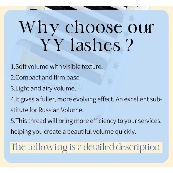 LAKANAKU 6trays/set Fio YY Eyelash Extensions YY Lashes Natural Soft Volume Brasileiro Premade Fans Cilios