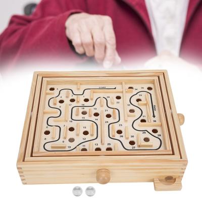 Holz Labyrinth Brett Stahlkugel Balanciert Labyrinth Brettspiel Pädagogisches Lernspielzeug Geschenk
