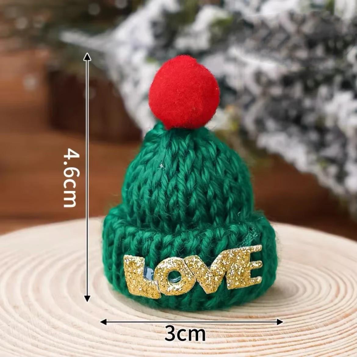 

5 шт. маленьких рождественских шапок 4,5 см вязаная мультяшная шапка винная бутылка рождественская кукла украшение фестиваль украшения