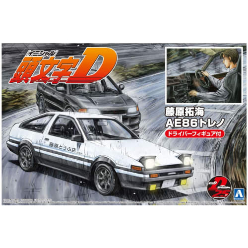 Aoshima Bunka Kyozai (AOSHIMA) 1/24 Initial D Series No. 14 Takumi Fujiwara AE86 Trueno with Driver Figure Plastic Model