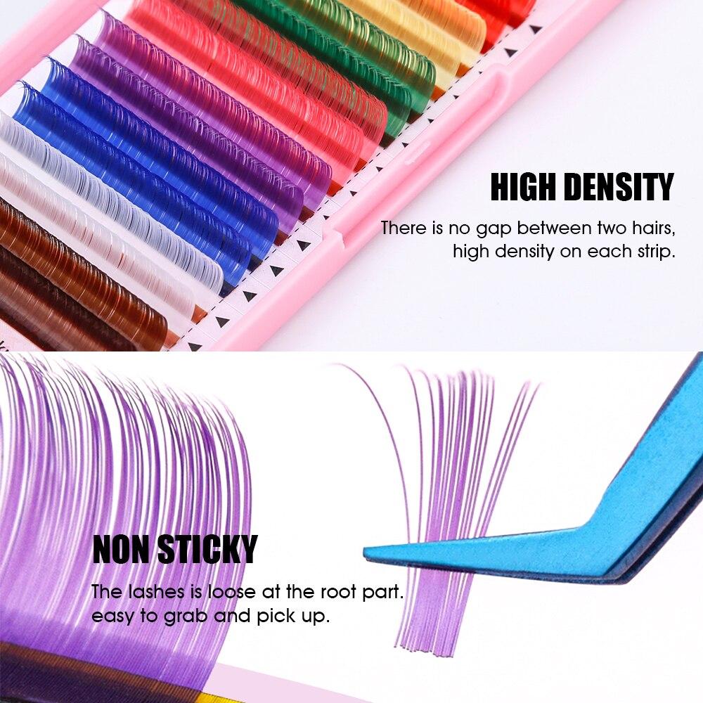 16 Rows Mixed Color Classic Eyelash Extenisons Russian Volume Colorful Lashes Faux Mink Natural Soft Eyelashes Makeup WBL