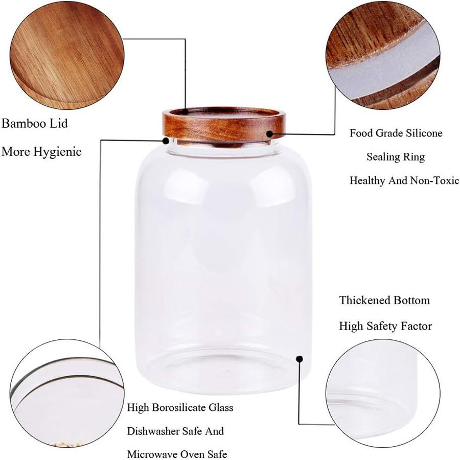 High Borosilicate Glass Sealed Jar Large Capacity Home Tea Coffee Storage Container Kitchen Organizing Jar
