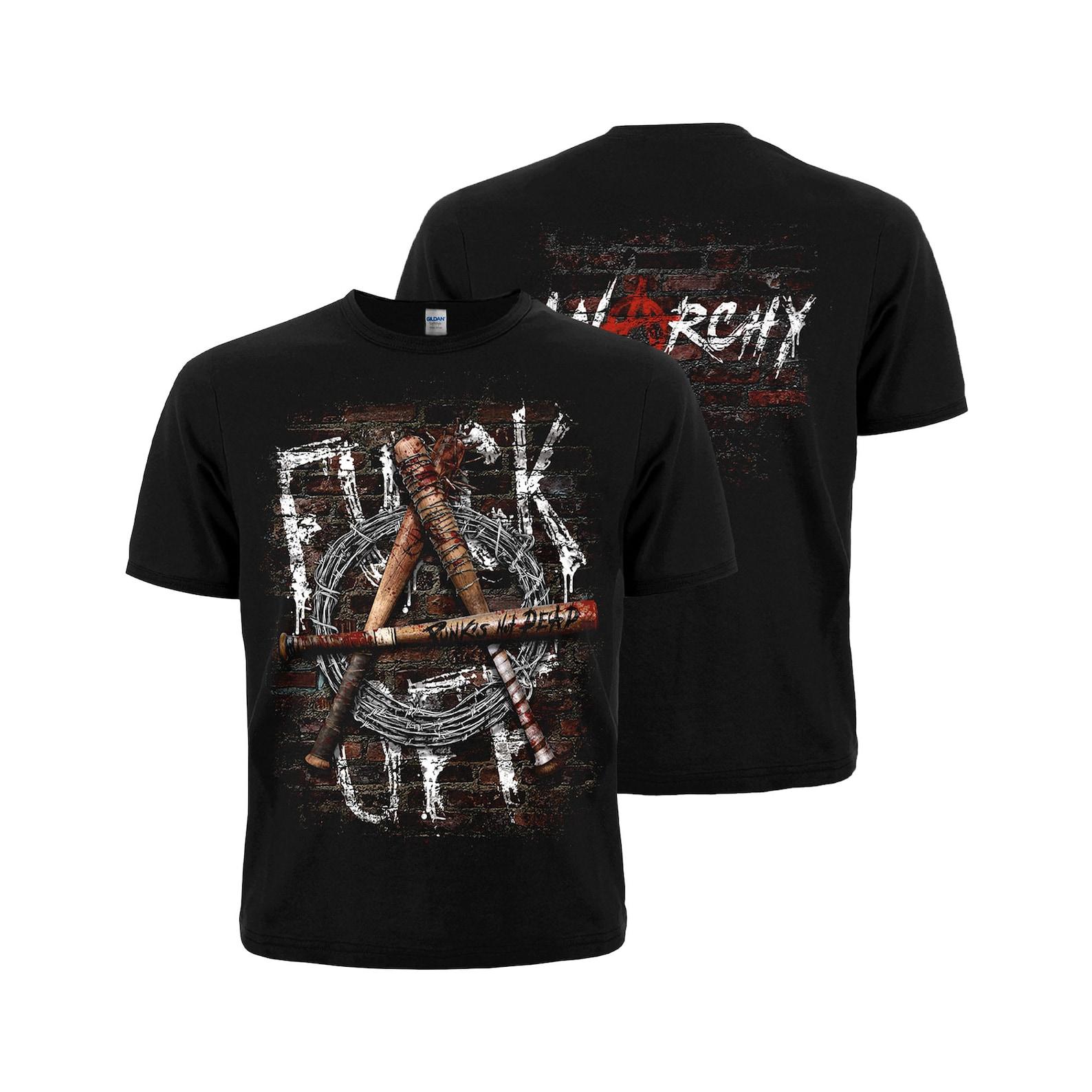 Punk Anarchy T-Shirt: Baseball Bat Symbol, Protest Clothing 4XL