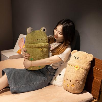 Cartoon Milchtee Tier Panda Löwe Kissen Decke Plüschtier Frosch Schweinchen Puppe Büro Mittagspause Klimaanlagendecke