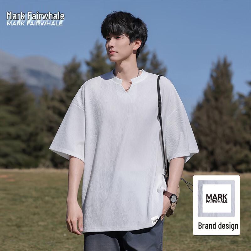 

Mark Fairwhale Men s V-Neck Ice Silk Loose Short Sleeve T-Shirt 4XL