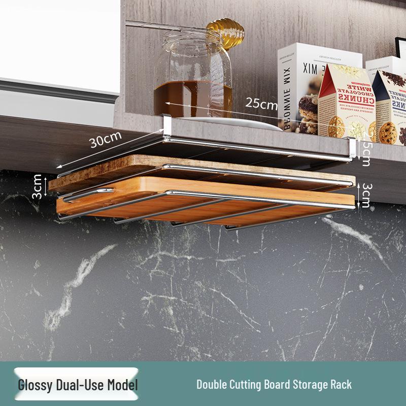 Stainless Steel Kitchen Storage Rack: Hanging Organizer with Cabinet Baskets & Paper Towel Holder