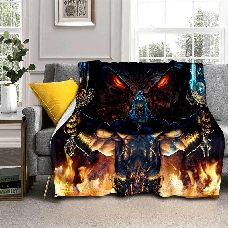 Classics Diablo Game Gamer Cartoon Blanket,Soft Throw Blanket for Home Bedroom Bed Sofa Picnic Travel Office Cover Blanket Kids