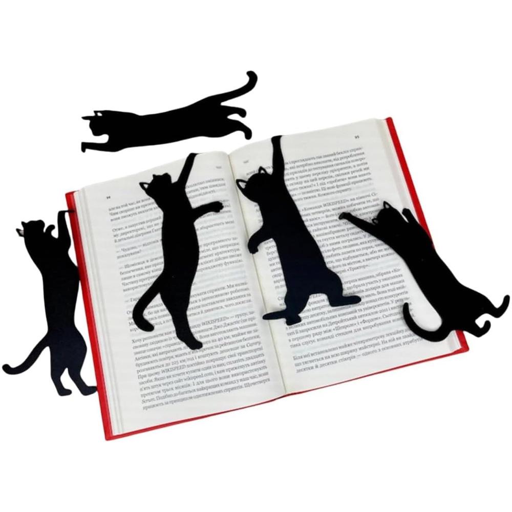 Durable Metal Black Cat Bookmark Set - Cute Page Markers for Readers, Students, and Teachers