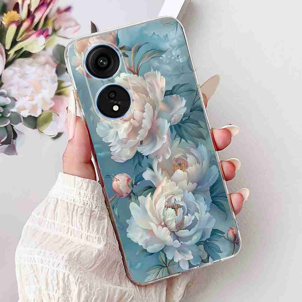 For Oppo A1 Pro 5G 6.7" Case Fashion Flower Painting Soft Silicone TPU Back Cover For Oppo A1 Pro a1 Pro PHQ110 Cases Bumper