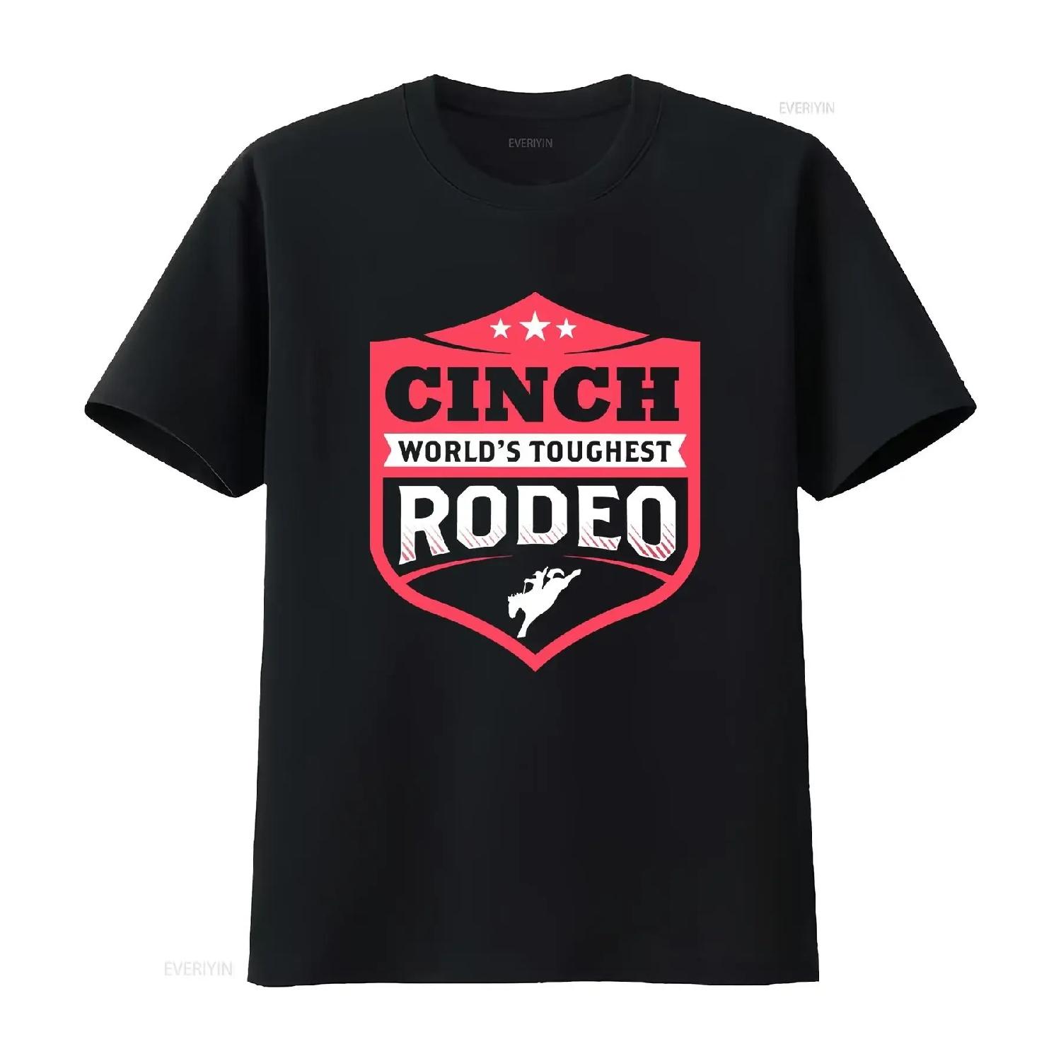 

Cinch Rodeo T Shirt Mens 2XL Black Crew Neck Print Worlds Toughest vintage Washed Comfortable Soft designer clothes homme XXXL