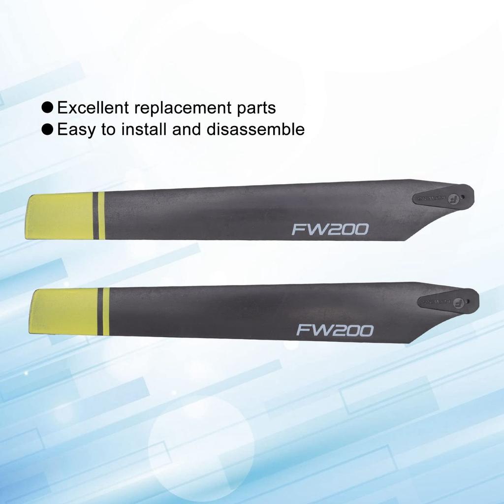 Akozon Remote Control Helicopter Propellers, High-Toughness Safe RC Helicopter Accessory Fly Wing for FW200 Applied Family (Yellow)