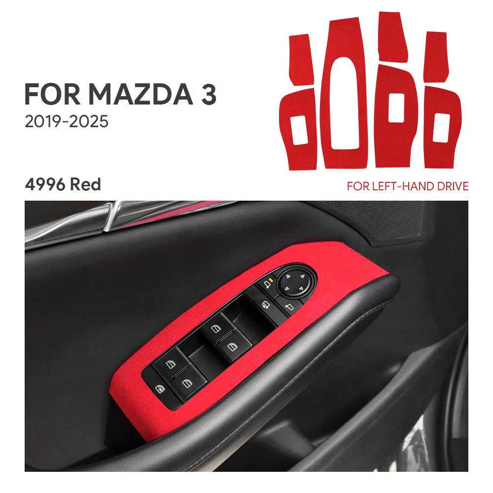 BKD1 Top Suede Trim LHD RHD Sticker For Mazda 3 BP M3 Axela 2019 2020 2021 2022 2023 2024 2025 Car Window Lift Panel Interior