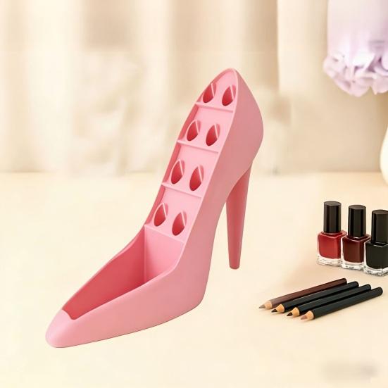 Hoge Hak Schoenen Make-up Tools Houder 3D Geprint Cosmetische Kwast Wenkbrauwpotlood Lippenstift Schoonheidstools Organizer Rek Decoratie